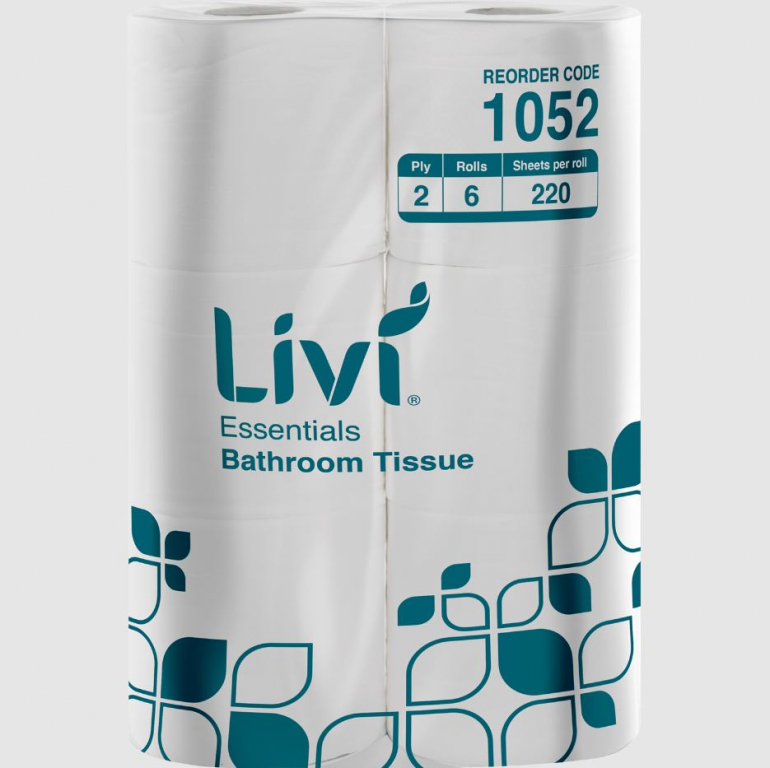 Livi Essentials 1052 Bathroom Toilet Paper 2 Ply 220 Sheet 6pk 72/ctn ...